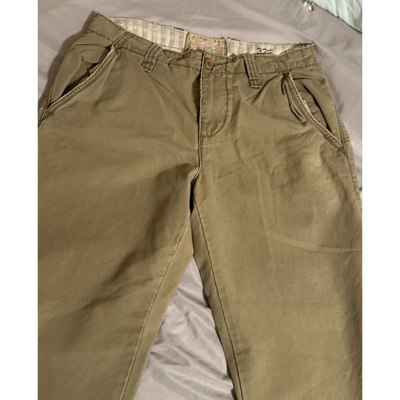 BKE Mens Khaki Chino Pants Tan Straight Leg Cotton Casual Trousers 32R - Picture 3 of 16